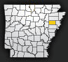 Map showing Cross County location within the state of Arkansas